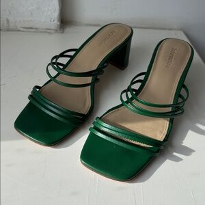 Reformation Emerald Green Strappy Heels